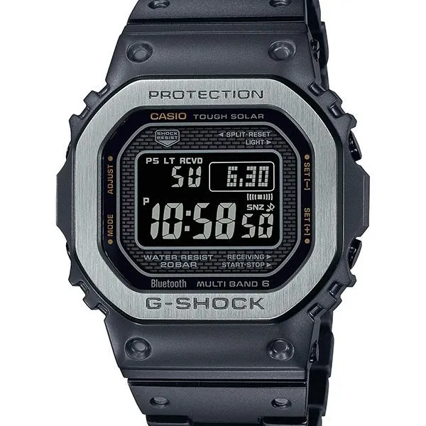 Reloj CASIO G-SHOCK GMW-B5000MB-1JF JDM para hombre, totalmente metálico, con acabado múltiple y energía solar.