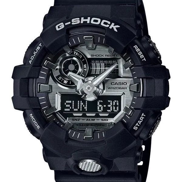 GA-710-1AJF G-SHOCK CASIO Garish Color Half Matte Super Illuminator Negro Plata