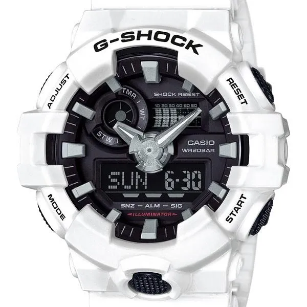 GA-700-7AJF G-SHOCK CASIO Color llamativo medio mate Super Illuminator Blanco