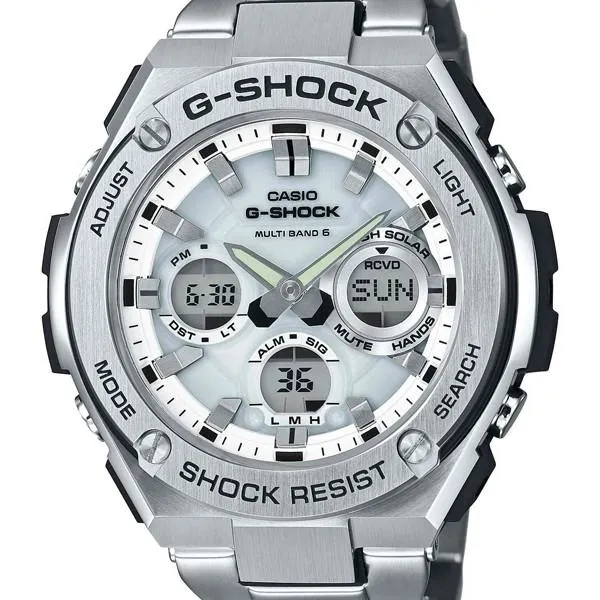 Reloj deportivo CASIO G-STEEL con correa de metal G-SHOCK GST-W110D-7AJF para hombre