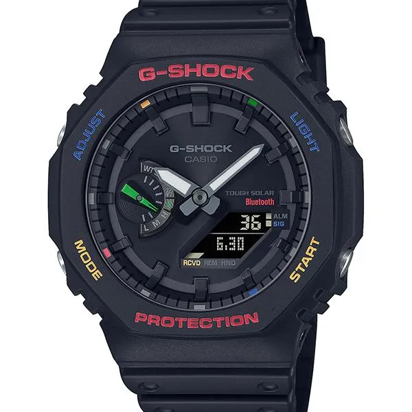 Reloj CASIO G-SHOCK GA-B2100FC-1AJF JDM Tough Solar Mobile Link analógico-digital multicolor con detalles en negro para hombre