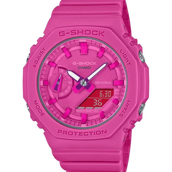 Reloj octagonal con cinta rosa GMA-S2100P-4AJR de G-SHOCK CASIO para mujer