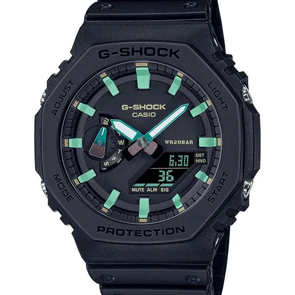 GA-2100RC-1AJF Reloj G-SHOCK CASIO COLOR VERDE AZUL Y MARRÓN para hombre
