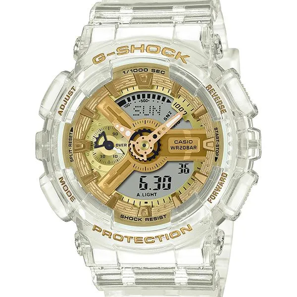 Reloj Casio G-SHOCK GMA-S110SG-7AJF para hombre, con esqueleto transparente dorado
