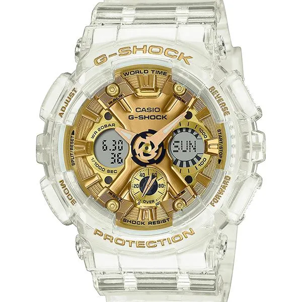 Reloj Casio G-SHOCK GMA-S120SG-7AJF para hombre, con esqueleto transparente dorado