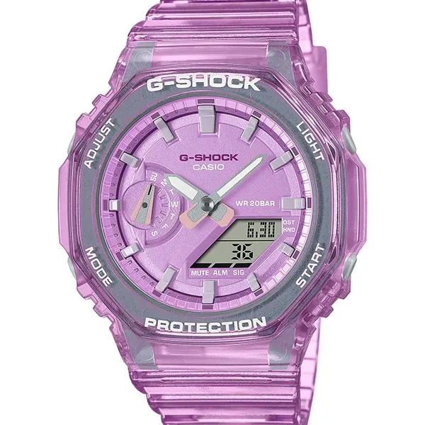 Reloj CASIO G-SHOCK GMA-S2100SK-4AJF con esqueleto metálico rosa para hombre