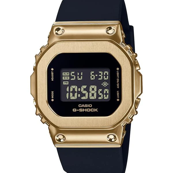 Reloj CASIO G-SHOCK GM-S5600GB-1JF para hombre, con revestimiento de metal negro y dorado