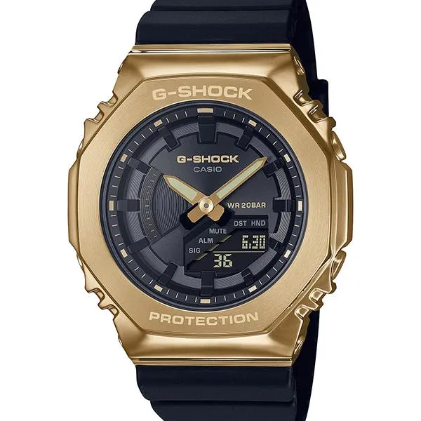 Reloj CASIO G-SHOCK GM-S2100GB-1AJF para hombre, con revestimiento de metal negro y dorado