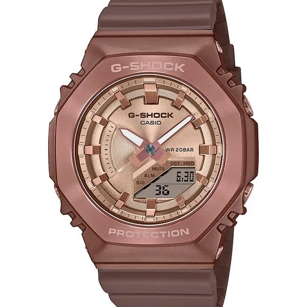 Reloj CASIO G-SHOCK GM-S2100BR-5AJF con cubierta metálica de bronce para hombre