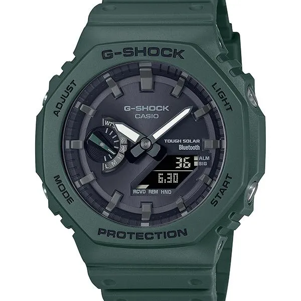 Reloj CASIO G-SHOCK GA-B2100-3AJF JDM Tough Solar Mobile Link analógico-digital octogonal verde y negro para hombre