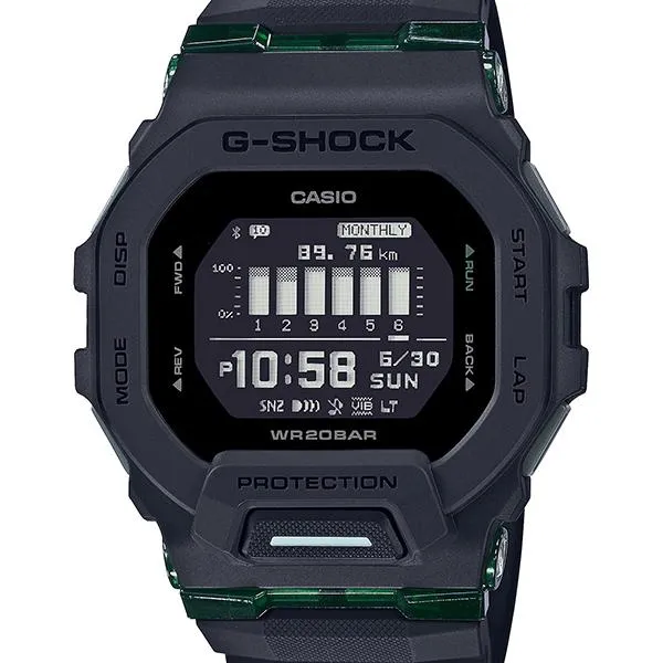 Reloj digital para hombre CASIO G-SHOCK GBD-200UU-1JF con pantalla táctil y correa de piel negra