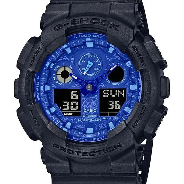 Reloj CASIO G-SHOCK PAISLEY BLUE GA-100BP-1AJF para hombre