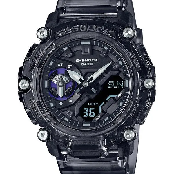 Reloj Casio G-SHOCK con esqueleto y ondas sonoras en negro carbono GA-2200SKL-8AJF para hombre