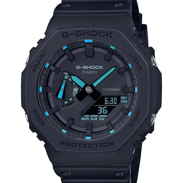 GA-2100-1A2JF Reloj CASIO G-SHOCK azul neón negro para hombre