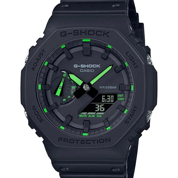 Reloj CASIO G-SHOCK Carbon Core Guard negro neón para hombre GA-2100-1A3JF