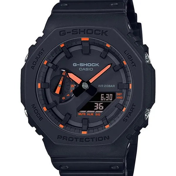 Reloj CASIO G-SHOCK Carbon Core Guard negro neón para hombre GA-2100-1A4JF
