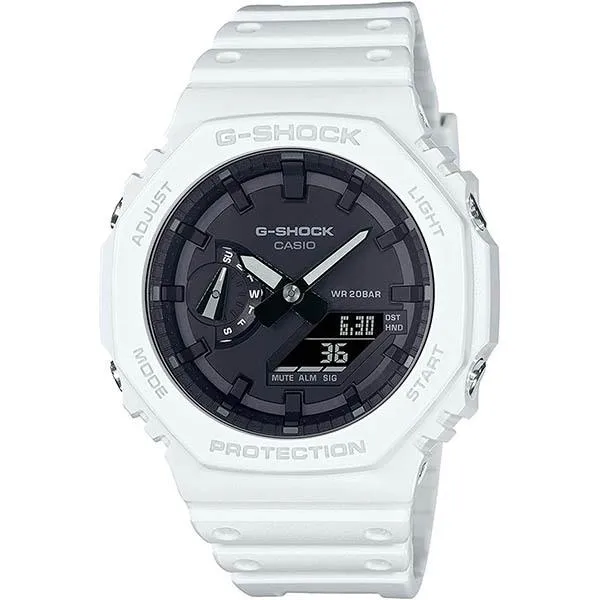 Reloj CASIO G-SHOCK octogonal blanco/negro GA-2100-7AJF para hombre