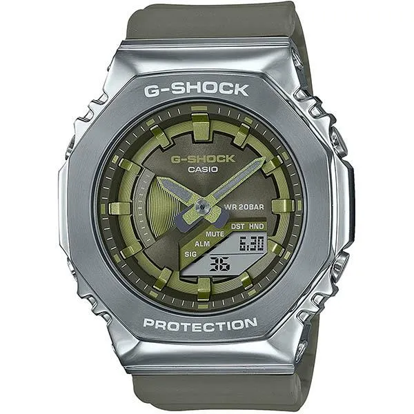 Reloj CASIO G-SHOCK octagonal verde metálico para hombre GM-S2100-3AJF