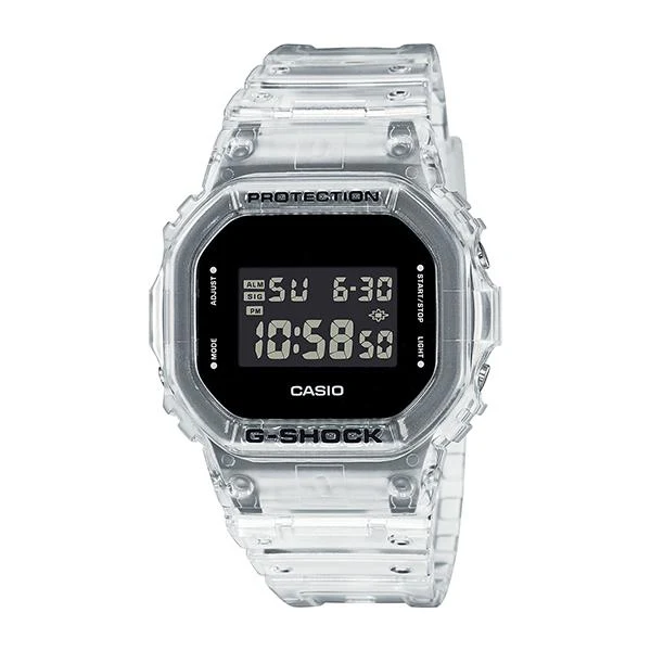 Reloj digital esquelético CASIO G-SHOCK DW-5600SKE-7JF para hombre, color negro