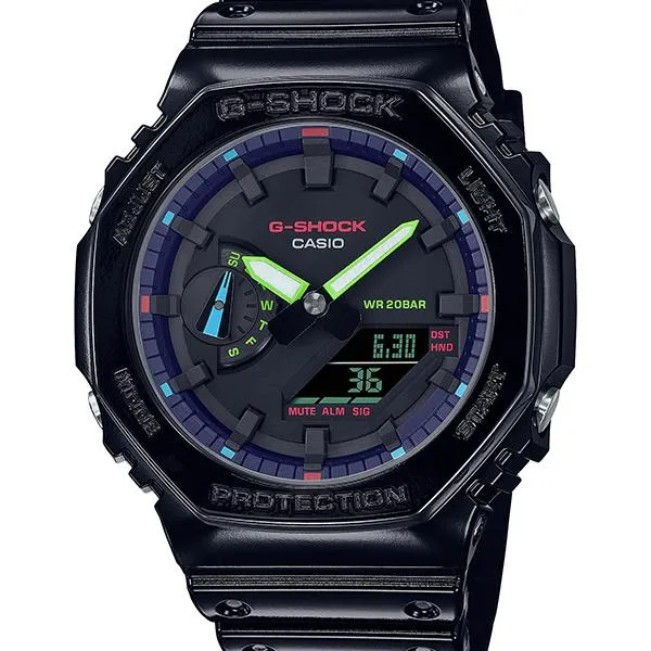 GA-2100RGB-1AJF Reloj G-SHOCK CASIO Black Virtual Rainbow para hombre