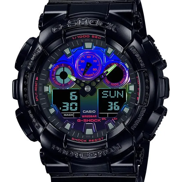 GA-100RGB-1AJF Reloj G-SHOCK CASIO Black Virtual Rainbow para hombre