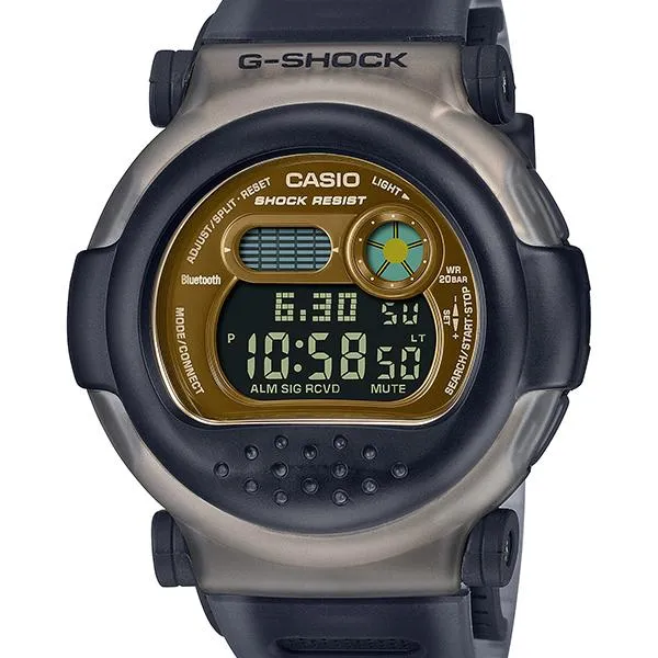 Reloj CASIO G-SHOCK con bisel doble, color gris y dorado, para hombre, G-B001MVB-8JR