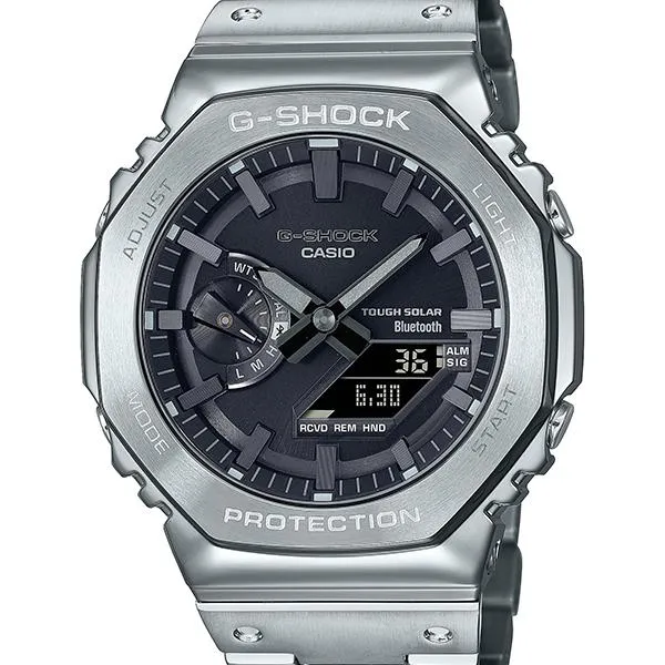 Reloj analógico digital CASIO G-SHOCK GM-B2100D-1AJF para hombre, totalmente metálico y plateado, modelo japonés