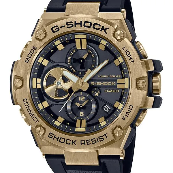 GST-B100GB-1A9JF CASIO G-SHOCK G-STEEL Reloj G-Steel negro dorado para hombre