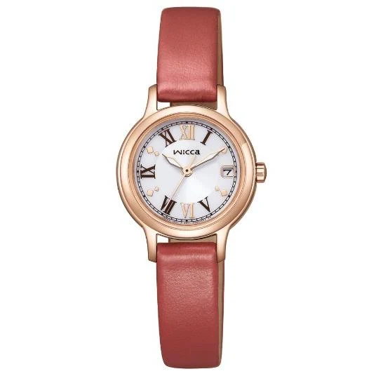 Citizen Wicca KH4-963-14 - Correa de cuero con calendario y tecnología solar para mujer