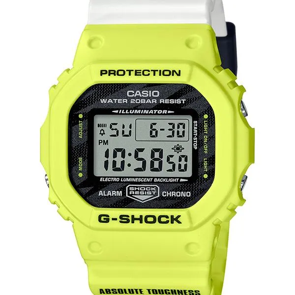 Reloj digital CASIO G-SHOCK amarillo relámpago DW-5600TGA-9JF para hombre