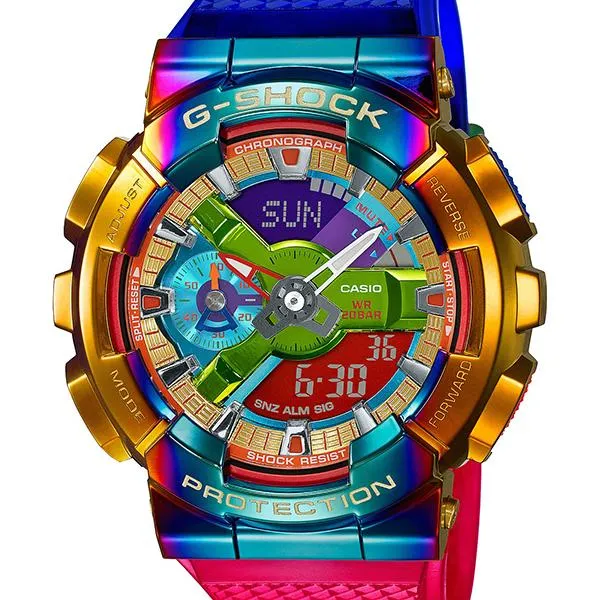 Reloj CASIO G-SHOCK de metal arcoíris para hombre GM-110RB-2AJF