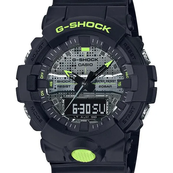 GA-800DC-1AJF Reloj CASIO G-SHOCK para hombre, color negro y amarillo