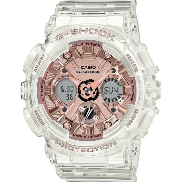 Reloj analógico-digital para hombre CASIO G-SHOCK GMA-S120SR-7AJF JDM de tamaño mediano, color oro rosa.