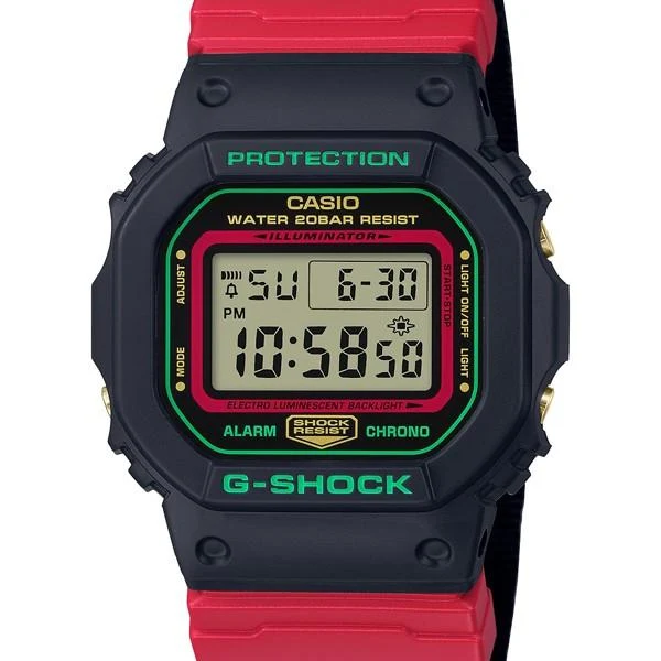 Reloj CASIO G-SHOCK DW-5600THC-1JF para mujer, resistente a los golpes, estilo retro de los años 1990