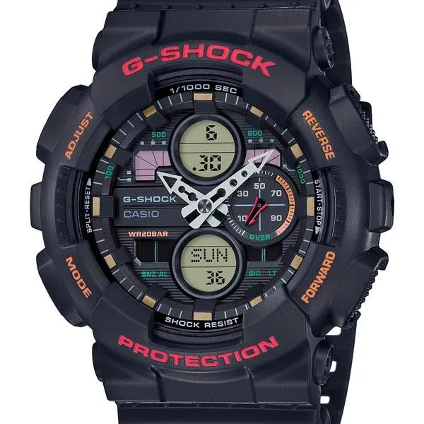 Reloj CASIO G-SHOCK GA-140-1A4JF JDM negro rojo analógico digital con cronómetro para hombre
