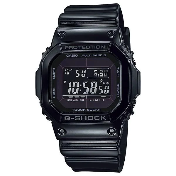 Reloj digital para hombre CASIO G-SHOCK GW-M5610BB-1JF JDM, negro brillante, con radio, energía solar y multibanda 6 (serie 5600).