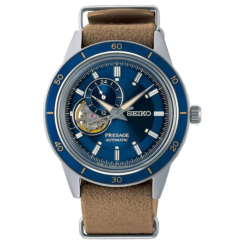 SARY213-Reloj-Seiko-Automático-Mecánico-Seiko-Presage-Estilo-Años 60-Corazón Abierto-