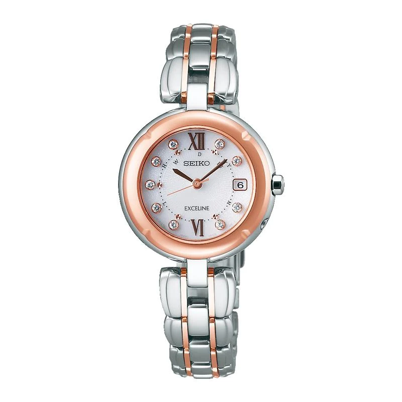 Relojes - SEIKO - Exceline - SWCW124 - Mujer - Reloj con radio solar - Titanio - Diamante incluido -