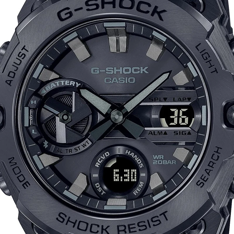 Reloj CASIO G-SHOCK G-STEEL GST-B400BB-1AJF JDM Tough Solar Mobile Link analógico-digital totalmente negro para hombre