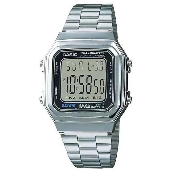 CASIO・Correa metálica Casio que facilita ver la hora A178WA-1AJH