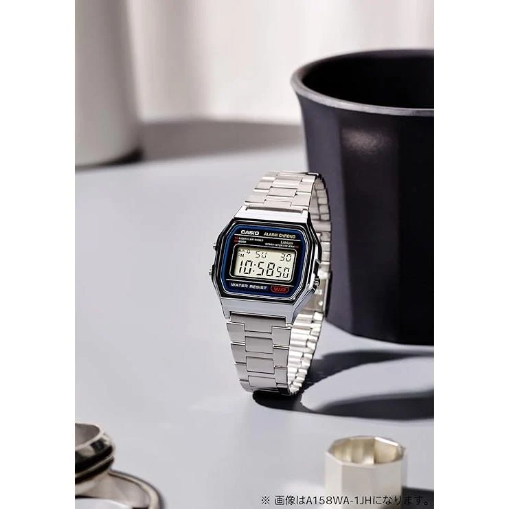Reloj unisex JDM STANDARD A168WA-1A2WJR de la colección CASIO, color plata, con retroiluminación EL digital.