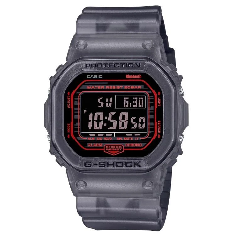 Reloj digital para hombre Casio G-Shock DW-B5600G-1JF JDM con Bluetooth, diseño esqueletizado y conexión para smartphone (versión japonesa).