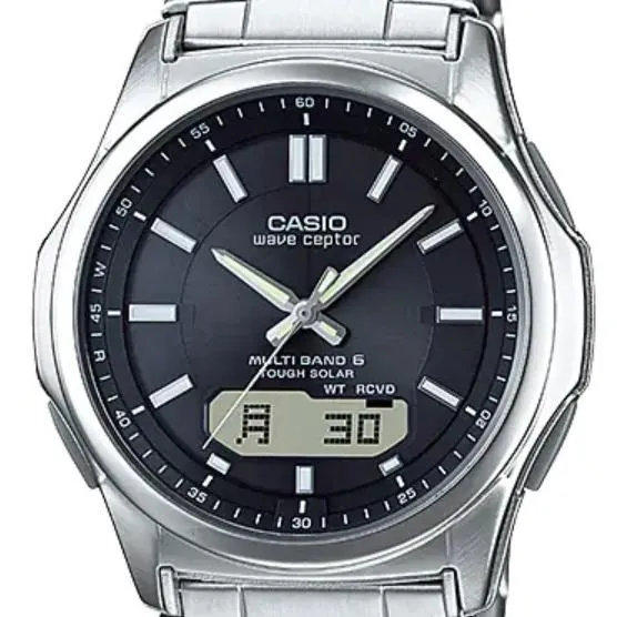 Reloj CASIO Wave Ceptor WVA-M630D-1AJF JDM Tough Solar Multiband 6 analógico-digital para hombre, de acero inoxidable.