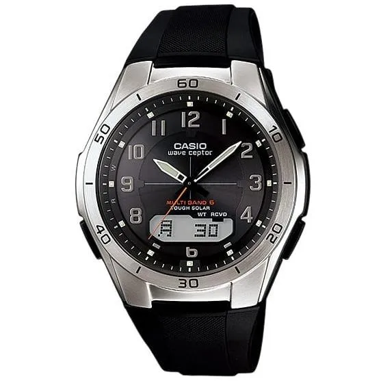Reloj de pulsera analógico-digital para hombre CASIO Wave Ceptor WVA-M640-1A2JF JDM Tough Solar Multiband 6, diseño delgado.