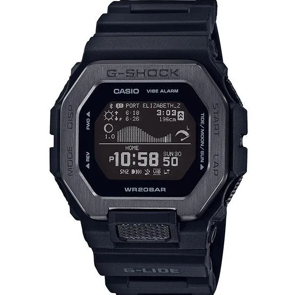 Reloj digital para hombre CASIO G-SHOCK GBX-100NS-1JF JDM G-LIDE con Bluetooth, conexión para smartphone y gráfico de mareas, color negro.