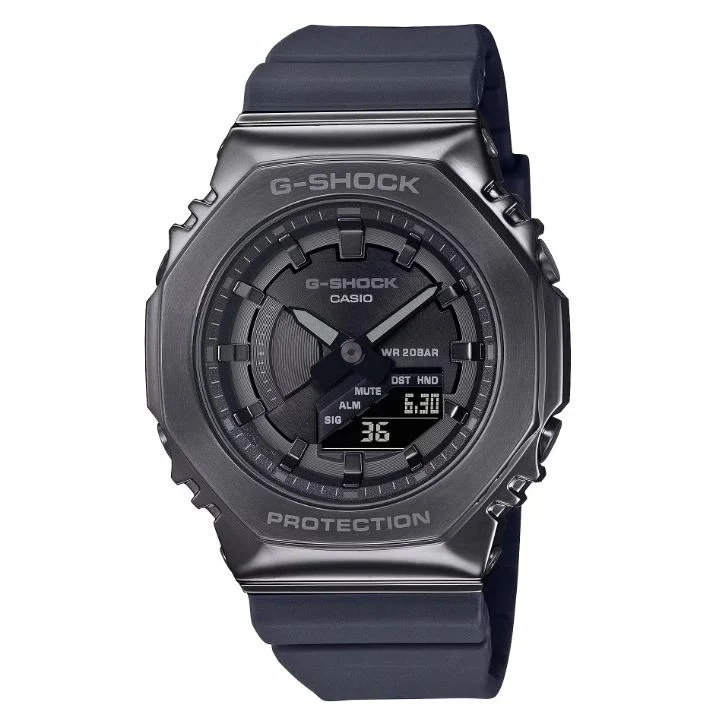 Reloj analógico-digital octogonal mediano para mujer CASIO G-SHOCK GM-S2100B-8AJF JDM con cubierta metálica.