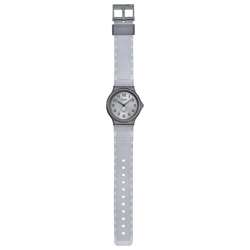 Reloj unisex analógico de cuarzo esqueleto CASIO Collection MQ-24S-8BJF JDM estándar, color gris transparente.