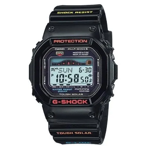 Reloj digital para hombre CASIO G-SHOCK GWX-5600-1JF JDM G-LIDE Tough Solar Multiband 6 con gráfico de mareas