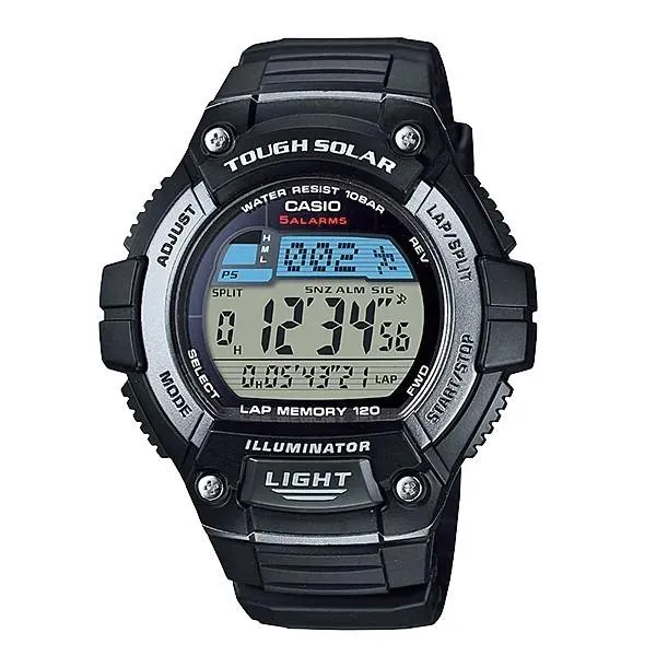 Reloj CASIO Collection W-S220-1AJH Standard Digital Tough Solar para hombre, resistente al agua hasta 10 ATM, con función de hora mundial y cronómetro (modelo japonés).