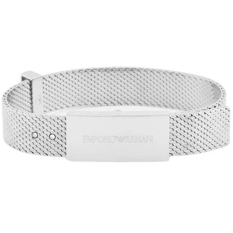 Emporio Armani Eagle Logo Silver Steel ID Mens ID Bracelet EGS3363040